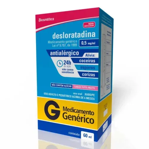 Desloratadina Xarope 0,5mg Biosintética - 60ml
