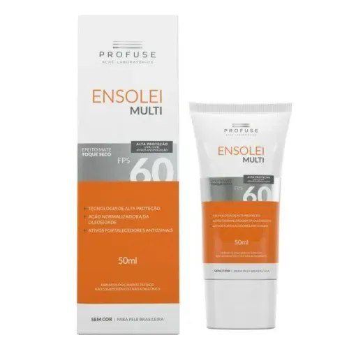 Protetor Solar Facial Ensolei Multi Profuse Fps60 sem Cor - 50ml