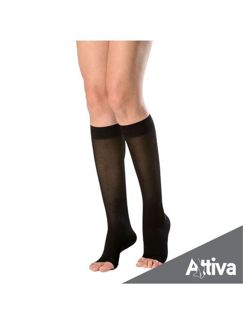 Meia ¾ Panturrilha Attiva Media Compressao 18-21 Fem Aberta Preta Tamanho G Cor PRETA G