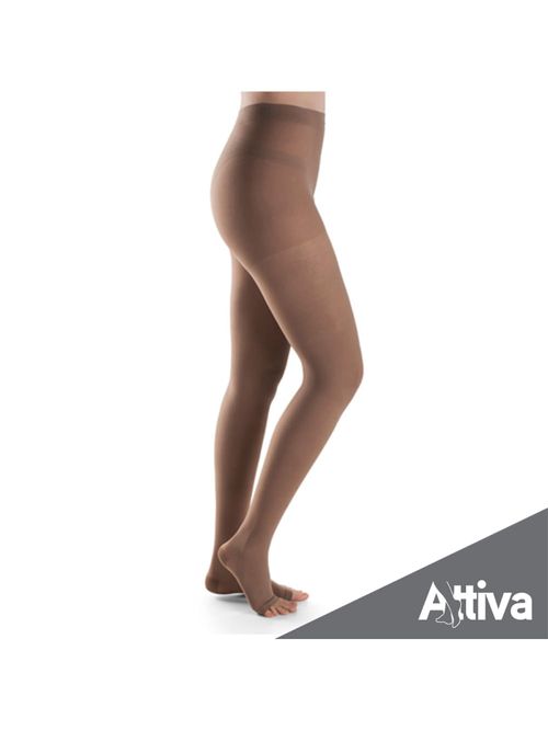 Meia Calca Attiva Media Compressao 18-21 Fem Aberta Natural Escuro Tamanho P Cor NATURAL ESCURO P