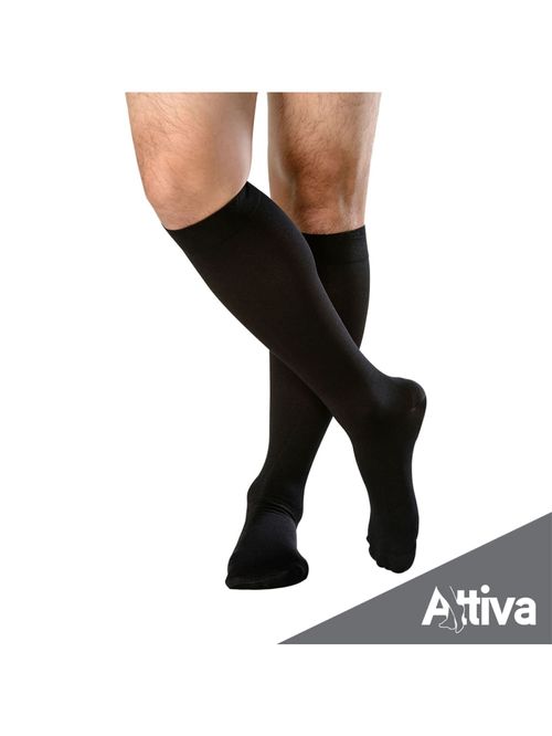 Meia ¾ Panturrilha Attiva Media Compressao 18-21 Mas Fechada Preta Tamanho M Cor PRETA M