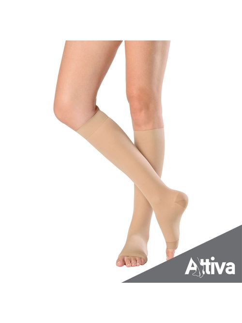 Meia ¾ Panturrilha Attiva Media Compressao 18-21 Fem Aberta Natural Tamanho P Cor NATURAL P