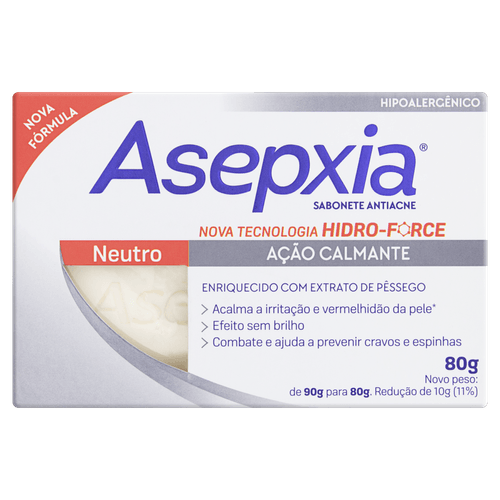 Sabonete Barra Neutro 90g Asepxia – Pele Sensível e Anti-cravos