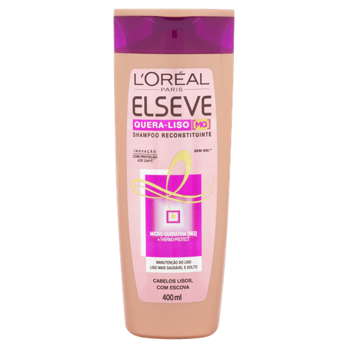Shampoo Queratina Liso Proteção Térmica 230°C 400ml Elseve
