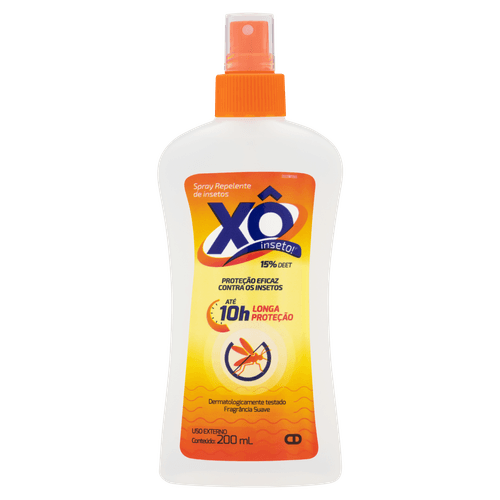 Repelente Aerossol Suave Xô Inseto 200ml DEET 15% 10h Proteção Xo Insetos