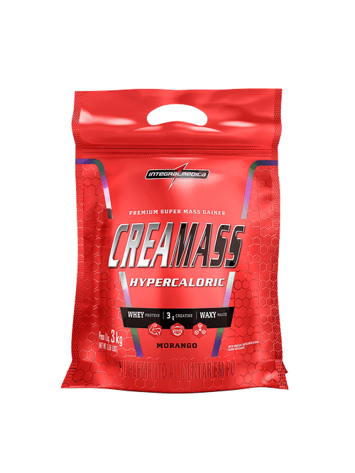 Creamass Hipercalorico com Creatina 3Kg Morango