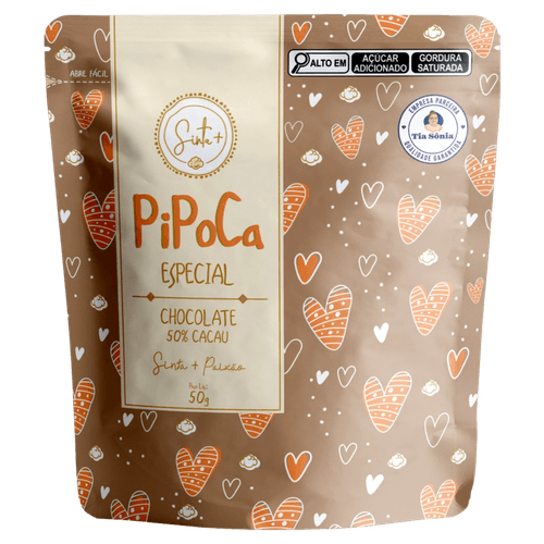 Pipoca Artesanal Especial Chocolate 50% Cacau Sinta+ - 50g