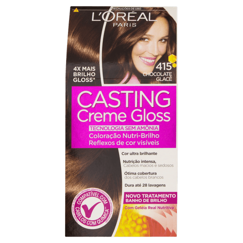 Tinta de Cabelo Casting Creme Gloss de L’Oréal Paris 415 Chocolate Glacê 246g