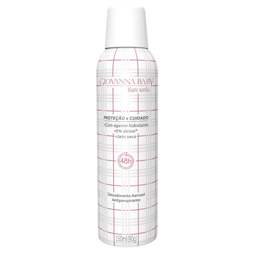 Desodorante Antitranspirante Aerossol Blanc Vanilla 150ml Giovanna Baby