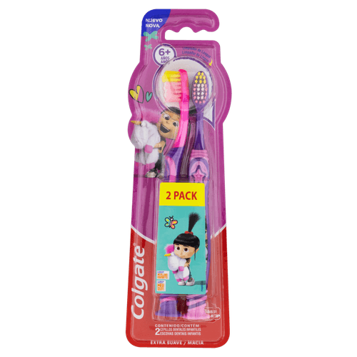 Escova Dental Infantil Colgate Meu Malvado Favorito 6+ anos 2 unidades cerdas extra macias