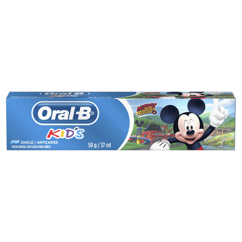 Creme dental infantil Oral-B Kids Mickey 50g Chiclete Anticáries Fluoristat 1100ppm