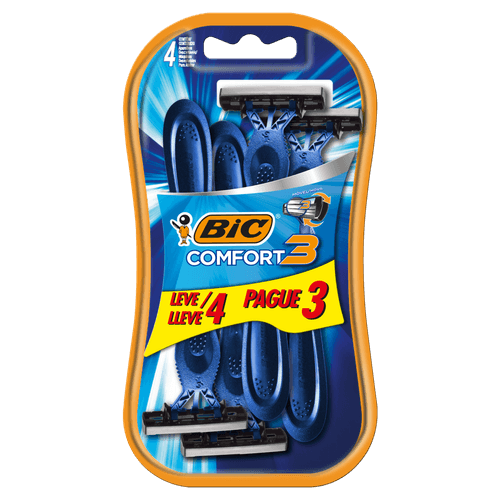 Kit Aparelho Barbear Comfort 3 Pele Norm - Leve 4 Pague 3 - Bic