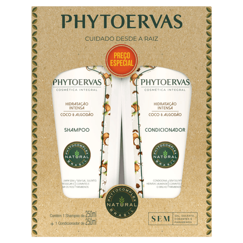Kit Shampoo e Condicionador Phytoervas Hidratação Intensa 250ml cada Cabelos Secos
