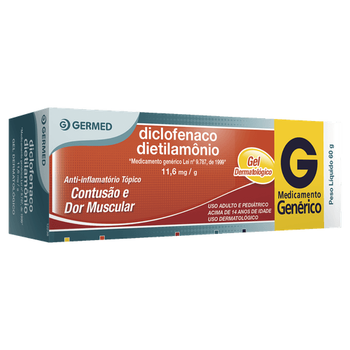 Diclofenaco Dietilamônio 10mg 60g Gel - Germed
