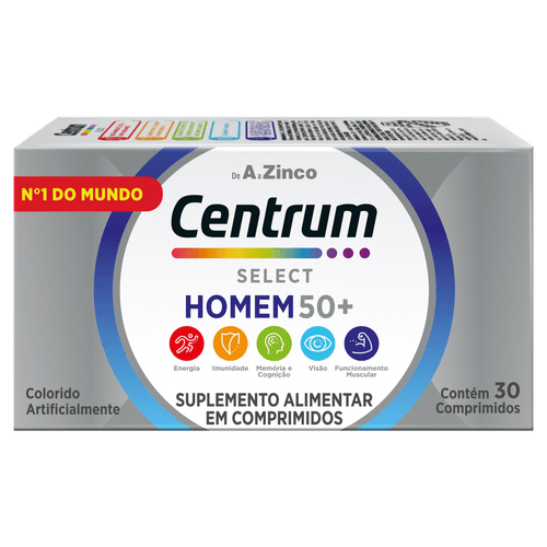 Centrum Select  Suplemento Vitamínico Homem 50 + Vitaminas de A a Z  30 Comprimidos