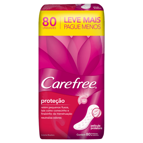Protetor Diário Sem Abas Proteção 80 Unidades Perfumado Carefree
