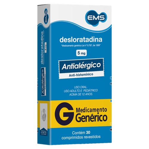 Desloratadina 5mg Genérico Ems c/ 30 Comprimidos Revestidos