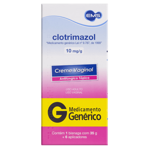 Clotrimazol 10mg/g EMS 35g Creme Vaginal +6 Aplicadores - Genérico
