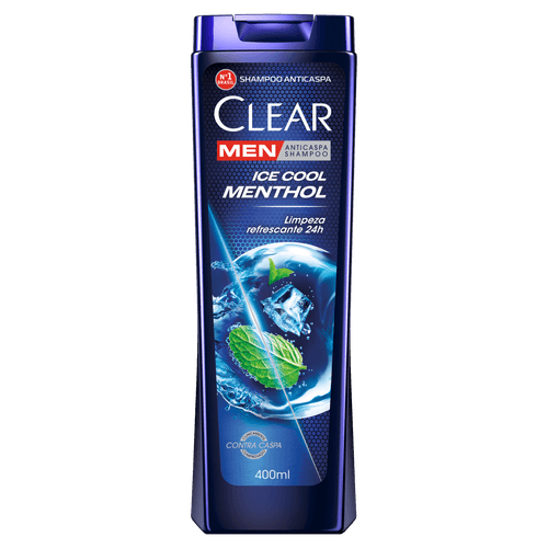 Shampoo Anticaspa Ice Cool Menthol Clear Men Frasco 400ml