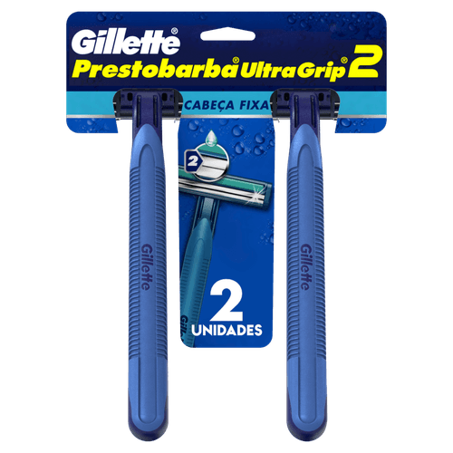 Aparelho de Barbear Descartável Prestobarba UG Fixo 2 Unidades Fita Lubrificante Gillette