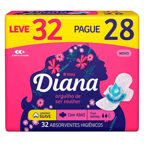 Absorvente Diana Suave com Abas L32 P28