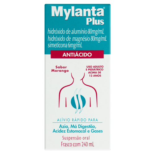 Mylanta Plus Morango Janssen Caixa 240ml