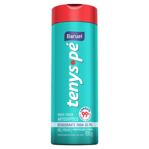 Talco Desodorante para Pés Baruel 100g Menta Fresh Tenys Pé