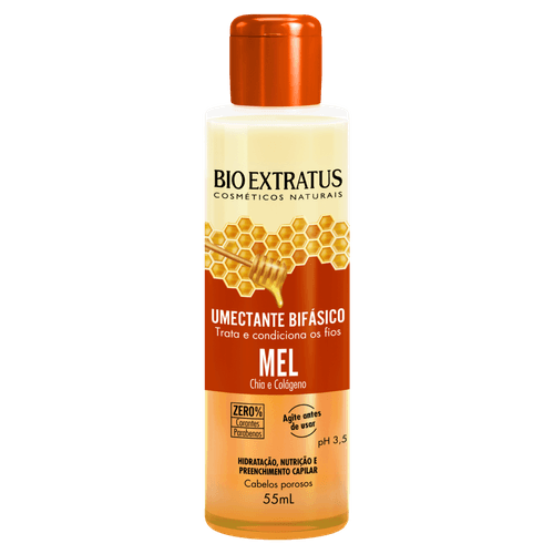 Umectante Bifásico Mel Chia e Colágeno 55ml para Cabelos Porosos - Bio Extratus