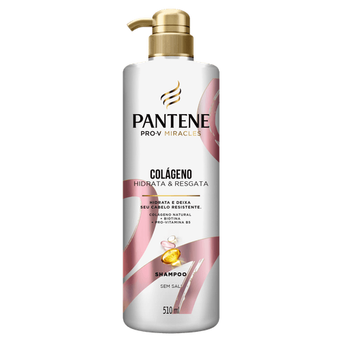 Shampoo Pantene Colágeno Hidrata & Resgata 510ml para Cabelos Danificados