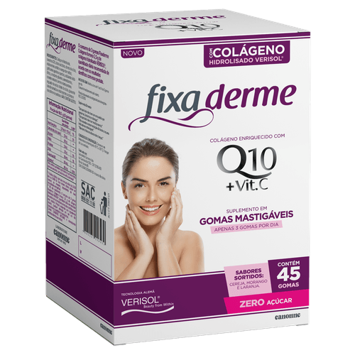 Suplemento Alimentar Fixa Derme Q10 + Vitamina C - 45 Gomas Mastigáveis