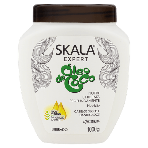 Creme de Tratamento Óleo de Coco 1Kg Skala para Cabelos Secos