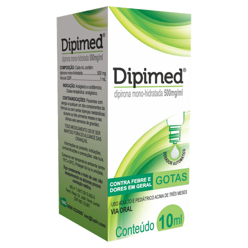 Dipimed 500mg Solução Oral Gotas 10ml