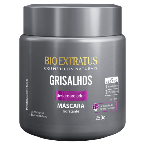 Máscara Desamareladora Grisalhos Prateada 250g Bio Extratus