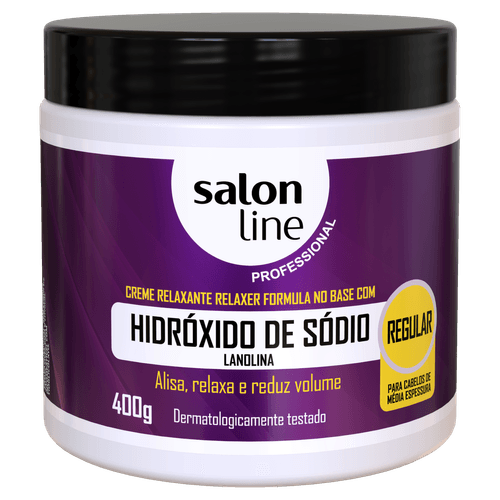Creme Relaxante Salon Line Regular 400g Hidróxido de Sódio para Cacheados e Crespos