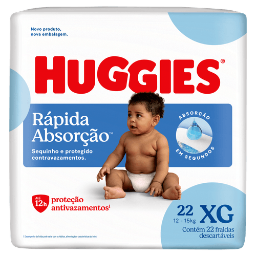 Fralda Descartável Infantil Tripla Proteção XG Dia e Noite 22 Unidades Huggies