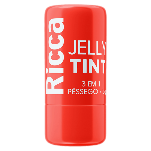 Ricca Bastão Jelly Tint 3 em 1 Pêssego Blush Batom Sombra 5g
