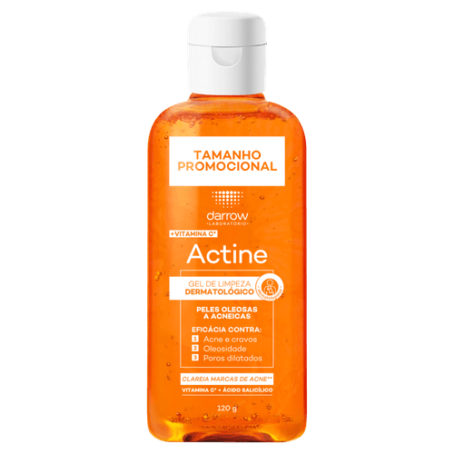 Gel de Limpeza Facial Actine Vitamina C e Ácido Salicílico 120g para Pele Oleosa
