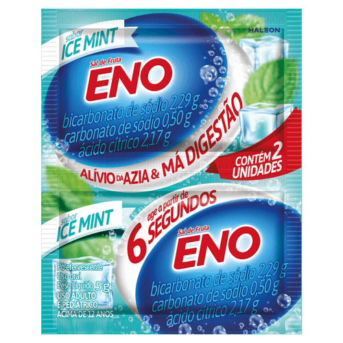 Sal de Fruta Eno Ice Mint 5g Pó Efervescente - 2 Envelopes