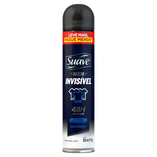Desodorante Aerosol Antitranspirante Invisible 48h 200 ml Fragrância Masculina Suave