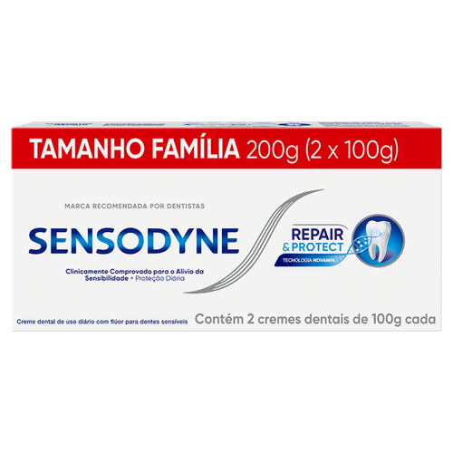 Pack Creme Dental Sensodyne Repair & Protect Caixa 200g 2 Unidades Tamanho Família