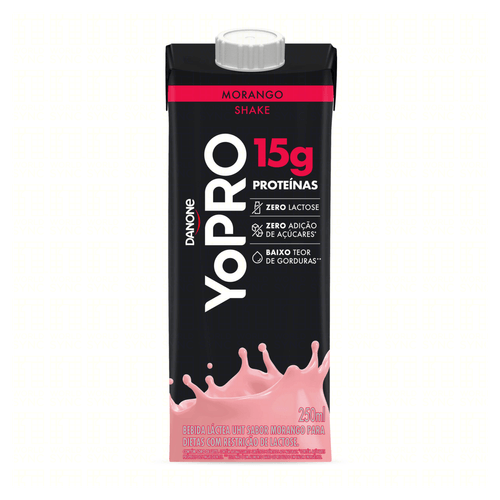 Bebida Láctea Shake Morango Zero Lactose Yopro - 250ml