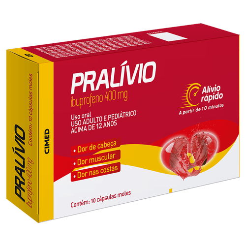 Analgésico Ibuprofeno Pralivio Cimed 400mg Cápsula Gel 10 Unidades