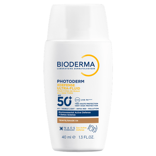 Protetor Solar Facial com Cor 04 FPS 60 Bioderma Photoderm XDefense Ultra-Fluid - 40ml