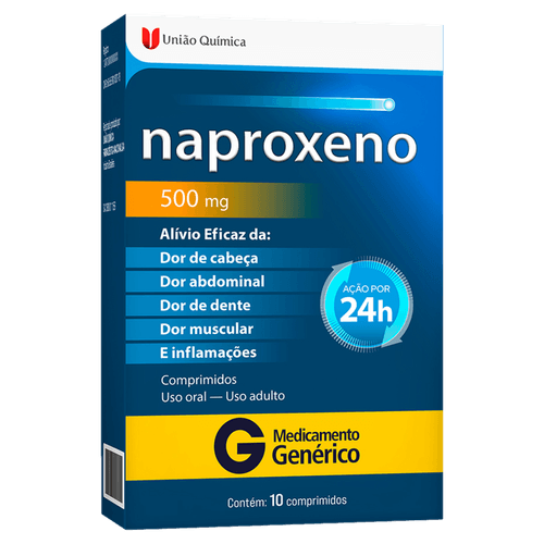 Naproxeno 500mg União Química - 10 Comprimidos
