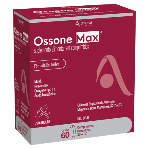 Suplemento Ossone Max - 60 Comprimidos Revestidos