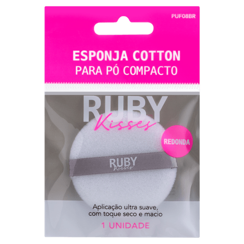 Esponja para Pó Redonda Cotton Ruby Kisses
