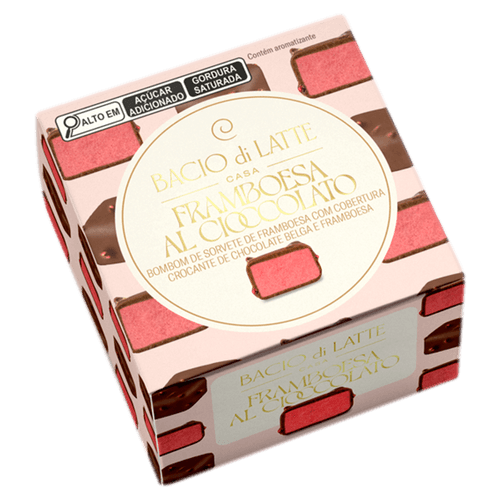Bombom de Sorvete Framboesa al Cioccolato Bacio di Latte Casa - 90g