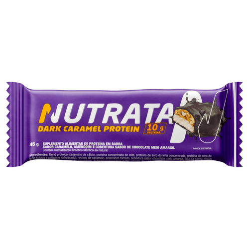 Barra de Proteína Dark Caramel Cobertura Chocolate Meio Amargo Nutrata Protein - 45g