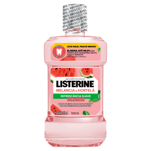 Enxaguante Bucal Listerine Melancia & Hortelã Zero Álcool - 500ml