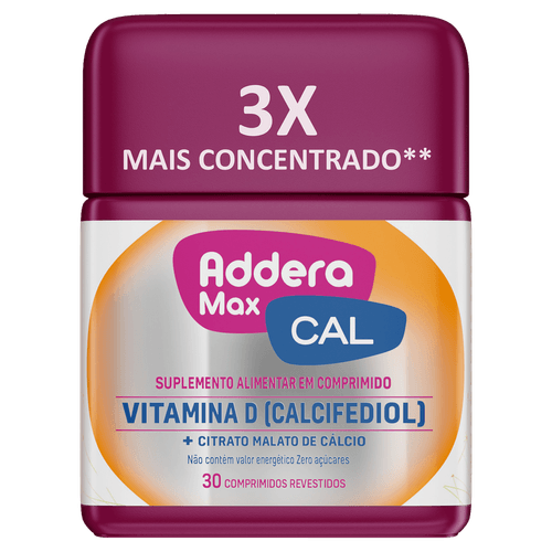 Suplemento Alimentar Cálcio e Vitamina D Addera 1000UI Comprimido 30 Unidades
